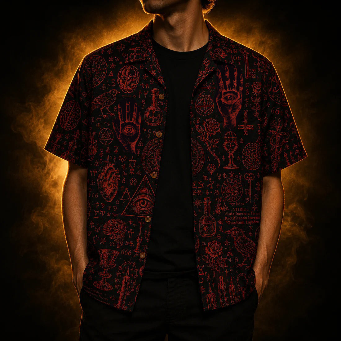 Witch's Grimoire — Blood Sigil Occult Hawaiian Shirt