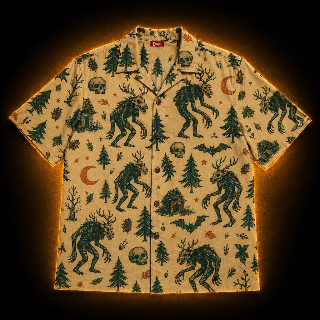 Northern Hunger — Folk Horror Wendigo Hawaiian Shirt