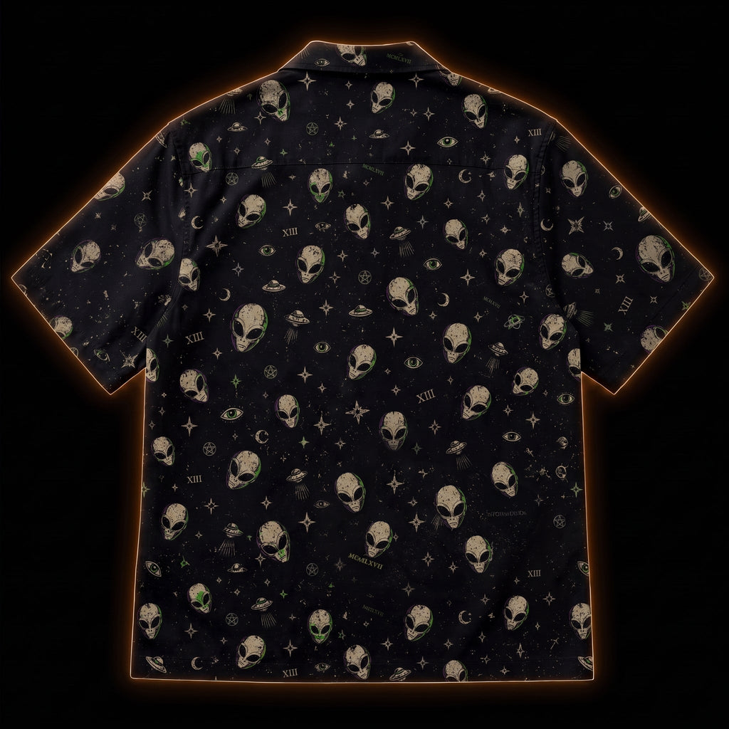 Cosmic Cryptid XIII — Alien Micro-Repeat Hawaiian Shirt