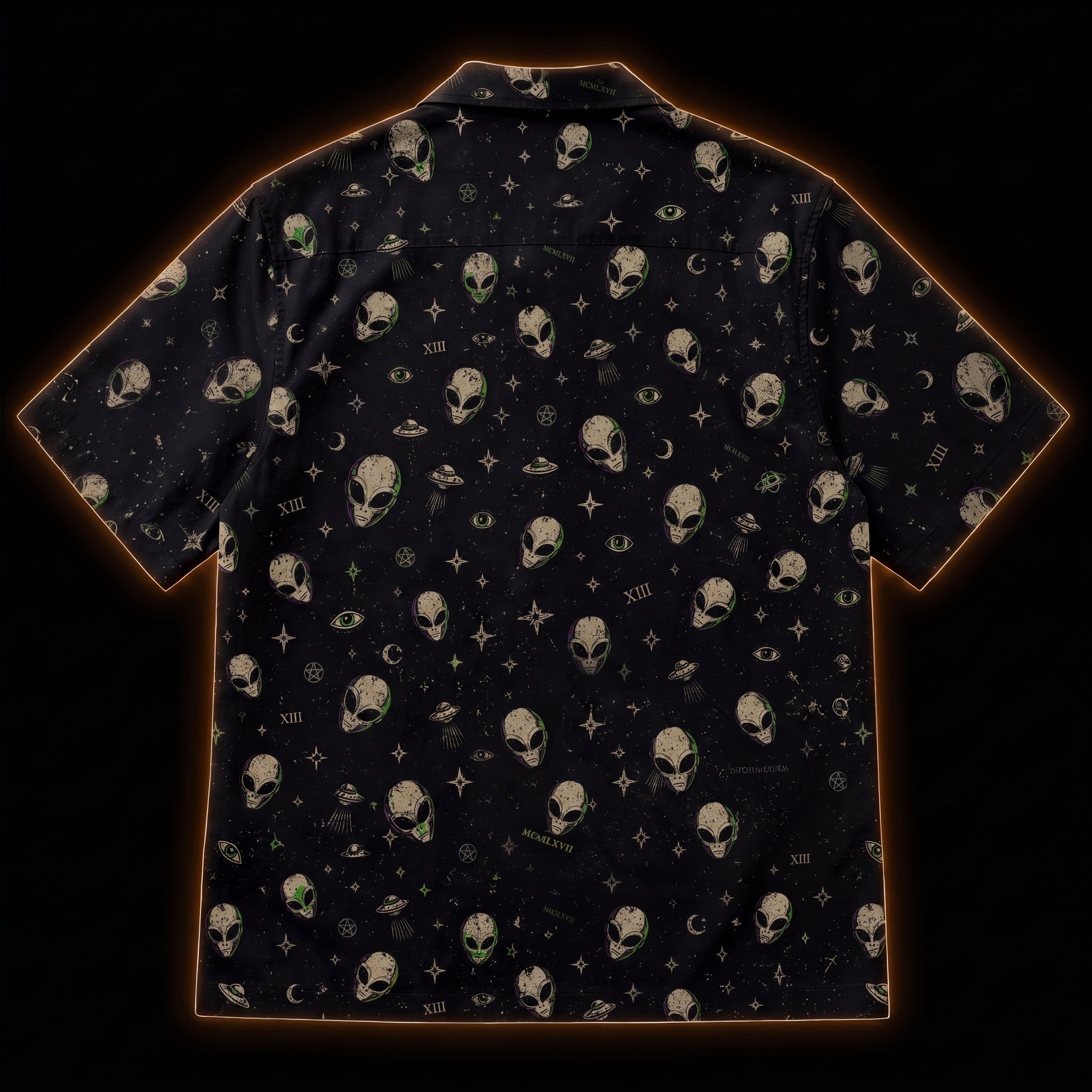 Cosmic Cryptid XIII — Alien Micro-Repeat Hawaiian Shirt