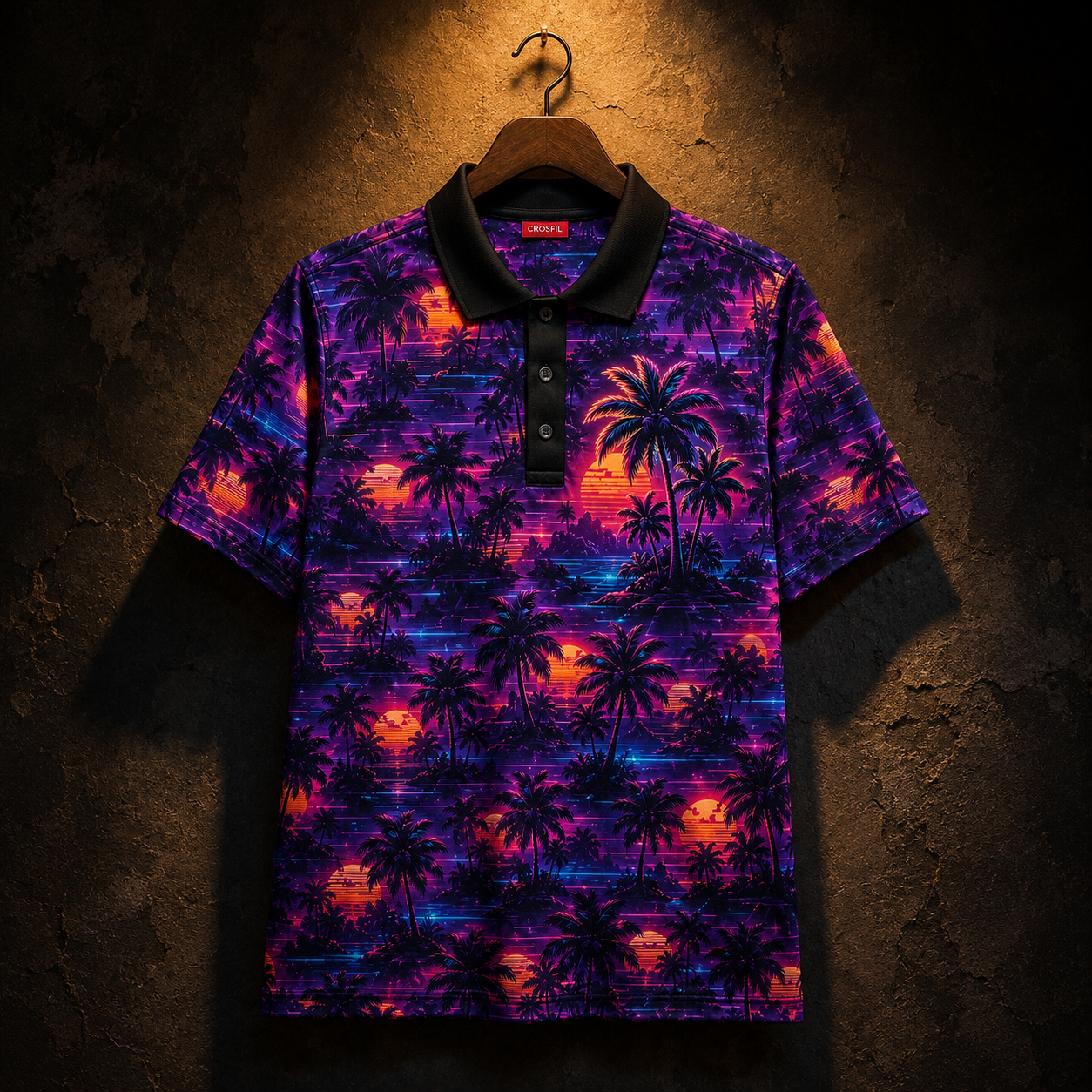 Neon Coast XIII — Synthwave Polo Shirt