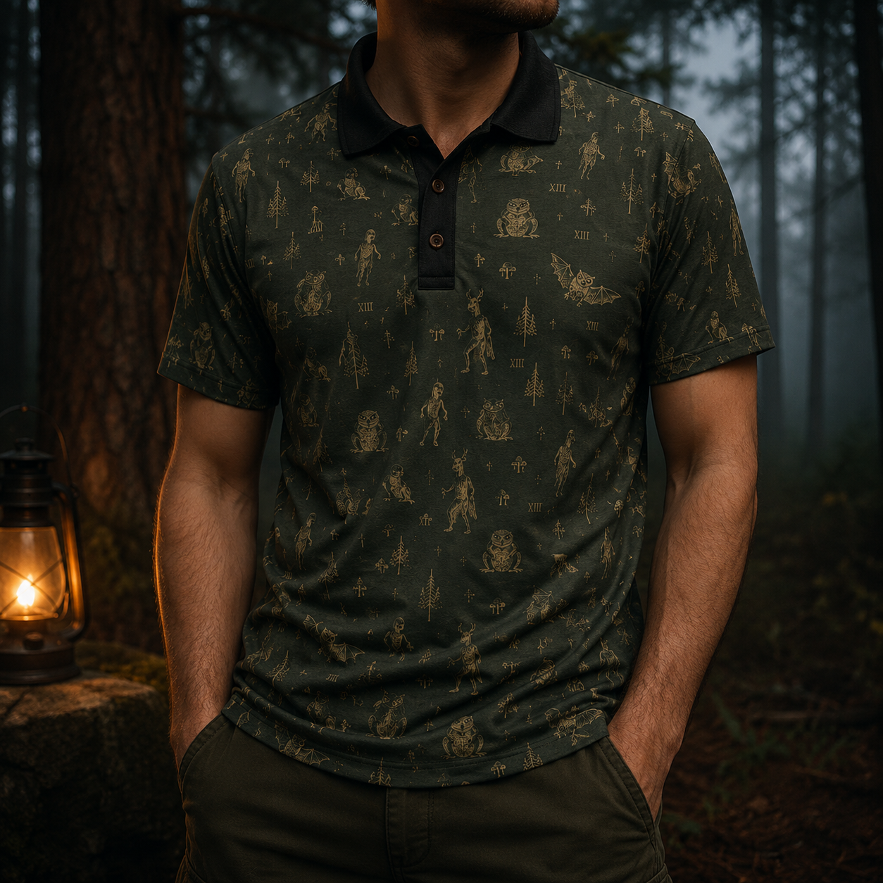 The Woodland Census XIII — Cryptid Polo Shirt