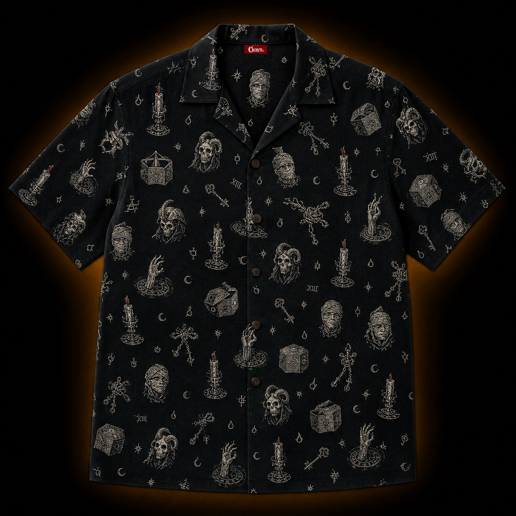 The Altar XIII — Occult Ritual Micro-Repeat Hawaiian Shirt