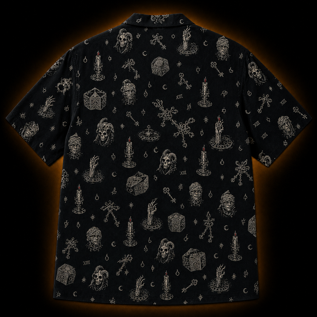 The Altar XIII — Occult Ritual Micro-Repeat Hawaiian Shirt