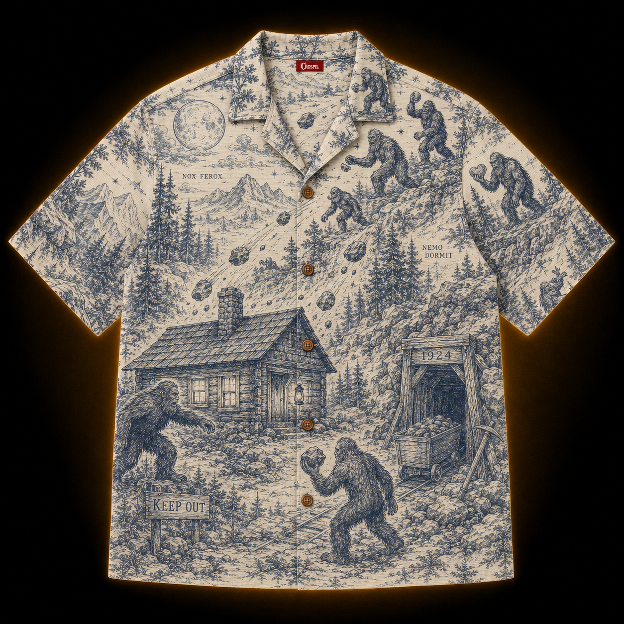 Crosfil The Siege 1924 Hawaiian Shirt — Bigfoot Toile Print