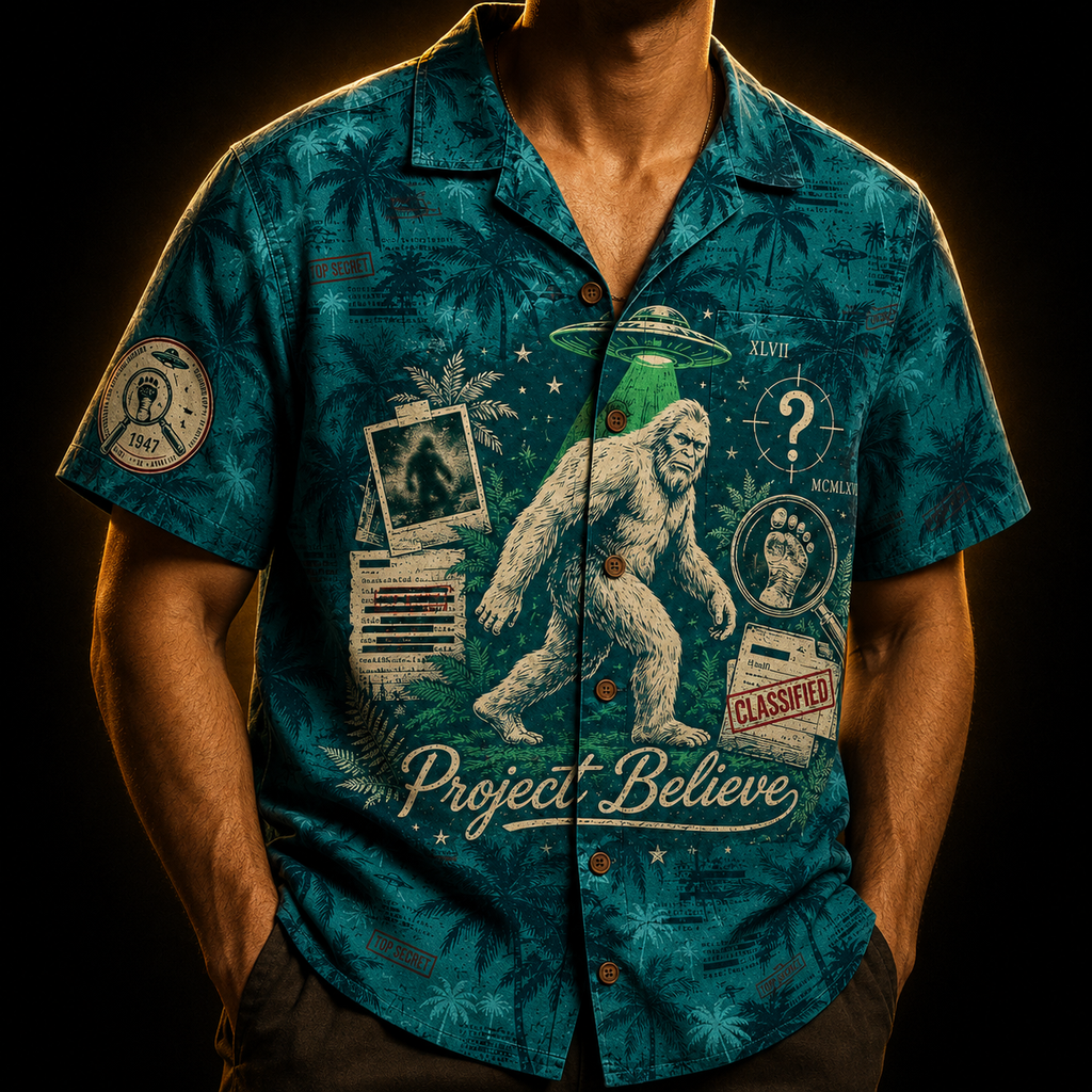 Project Believe — Classified Cryptid File Hawaiian Shirt
