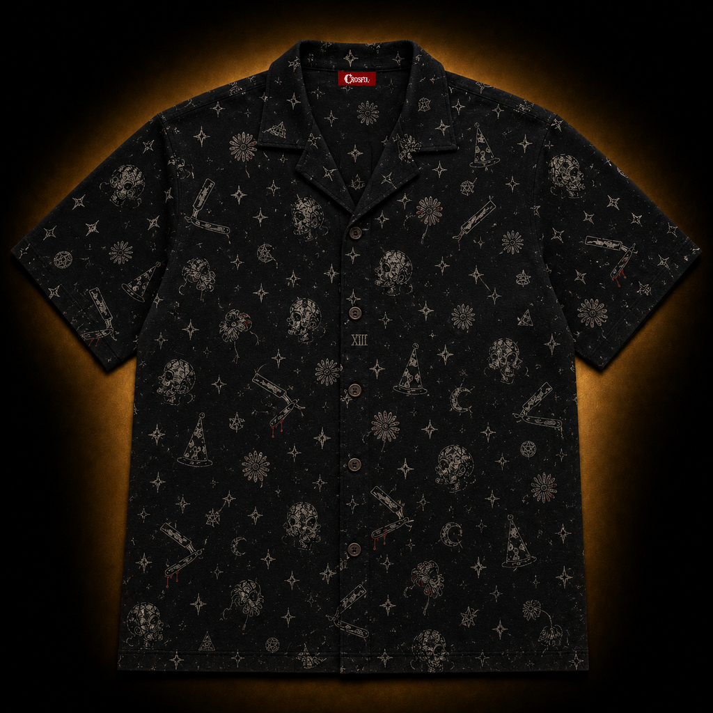 Dark Carnival XIII — Vintage Micro-Repeat Hawaiian Shirt
