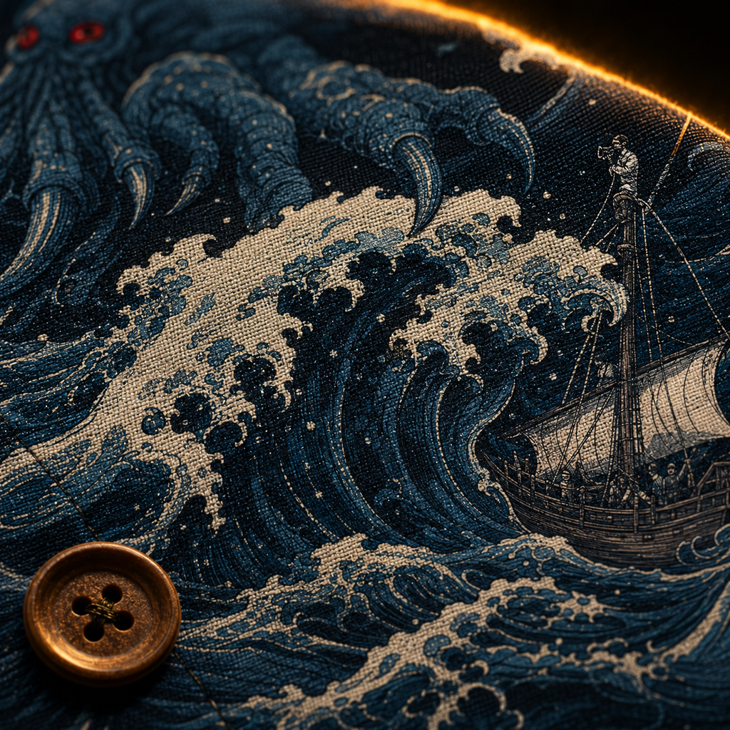 Kaiju Rising Hawaiian Shirt — Cthulhu Blood Moon Wave