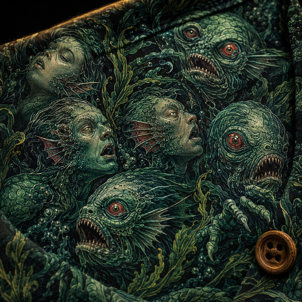 Innsmouth Tide Hawaiian Shirt — Deep Ones All-Over Print