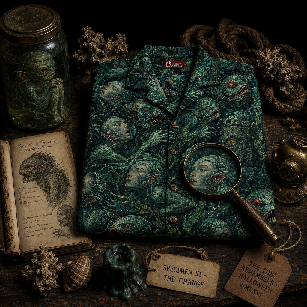 Innsmouth Tide Hawaiian Shirt — Deep Ones All-Over Print