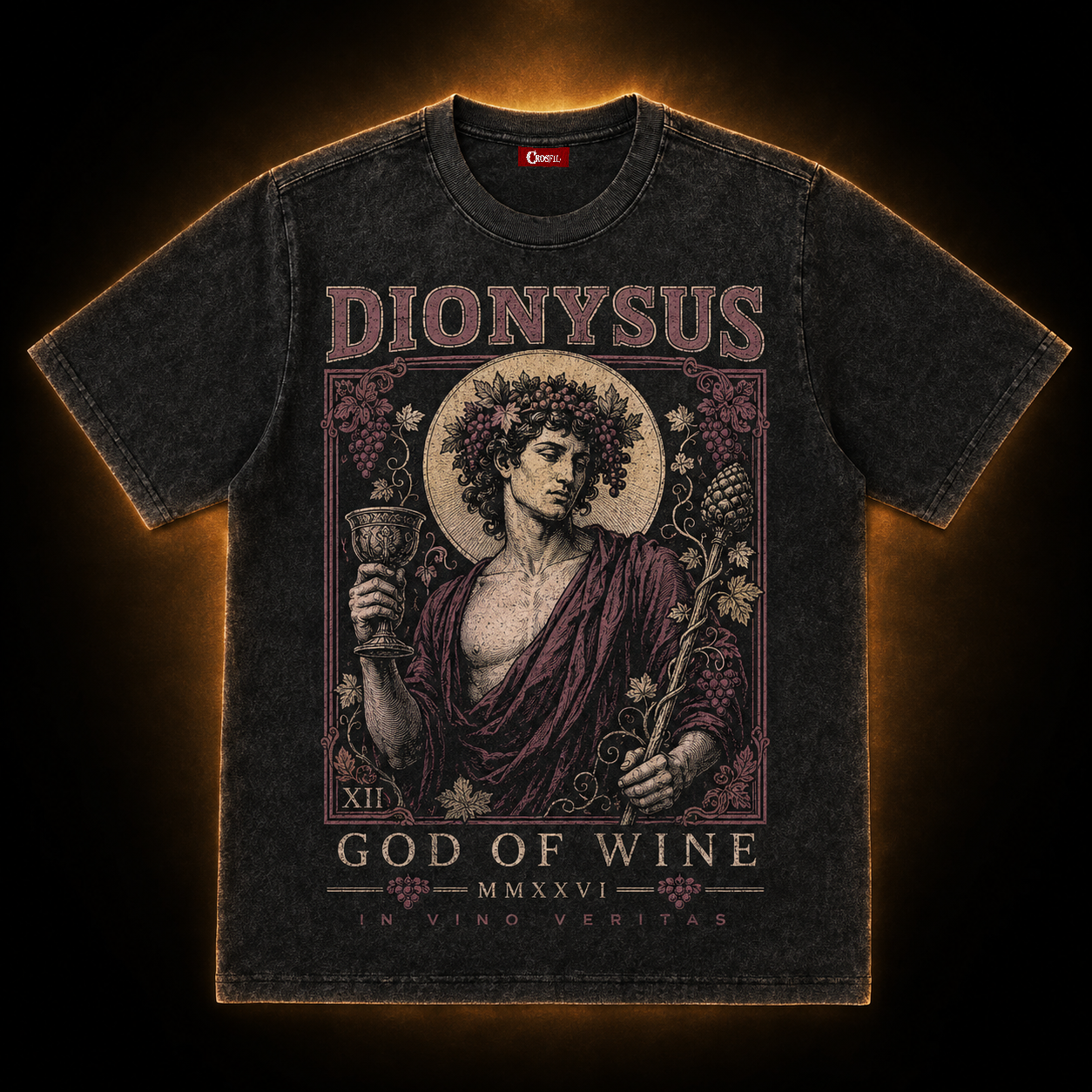 Dionysus XII — God of Wine Washed T-Shirt