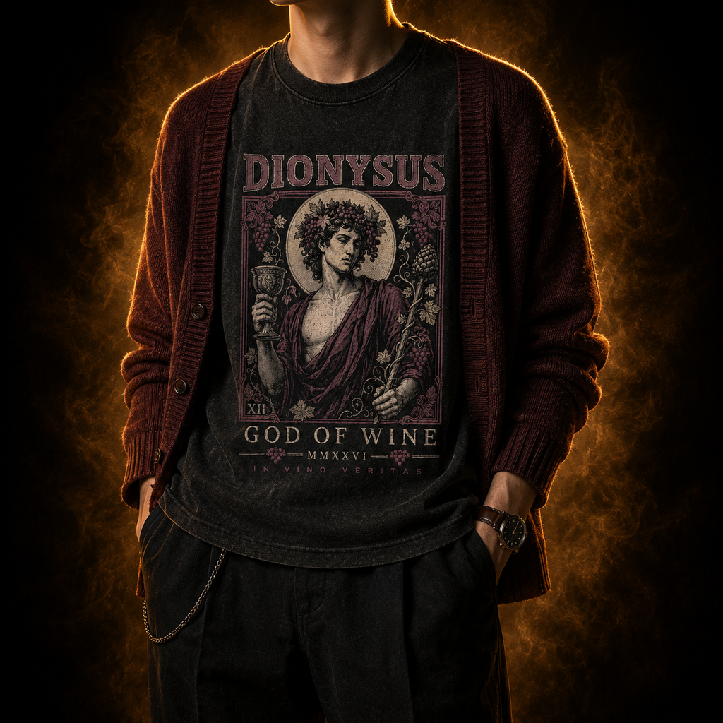 Dionysus XII — God of Wine Washed T-Shirt