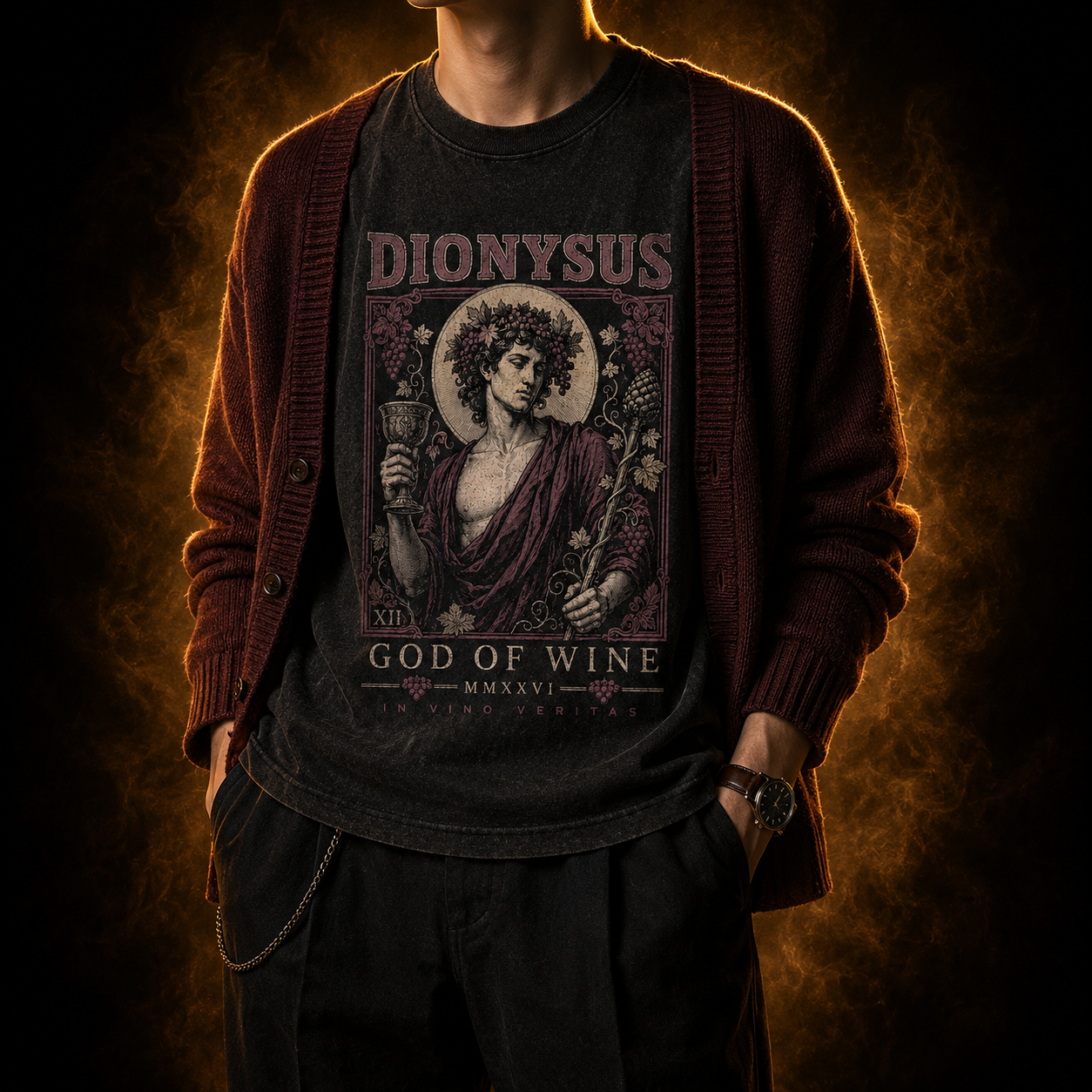 Dionysus XII — God of Wine Washed T-Shirt