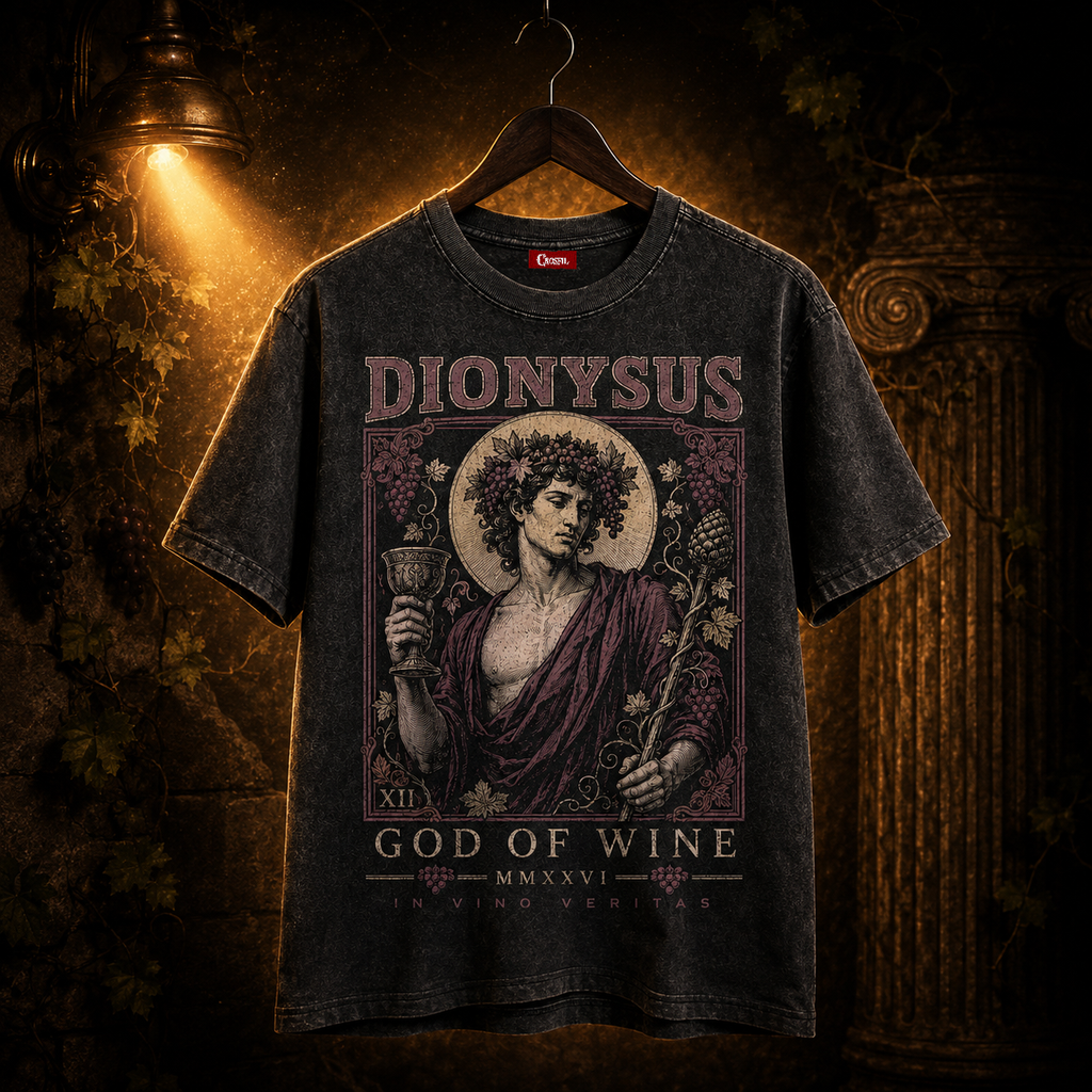 Dionysus XII — God of Wine Washed T-Shirt