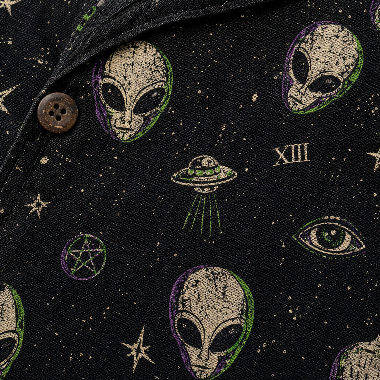 Cosmic Cryptid XIII — Alien Micro-Repeat Hawaiian Shirt