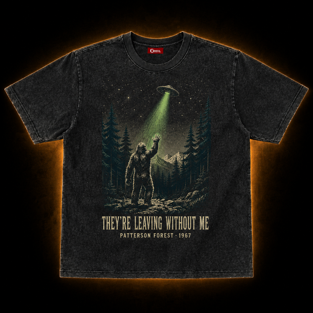 They're Leaving Without Me — Patterson Forest Cryptid Washed T-Shirt