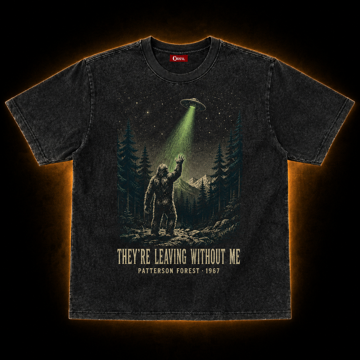 They're Leaving Without Me — Patterson Forest Cryptid Washed T-Shirt