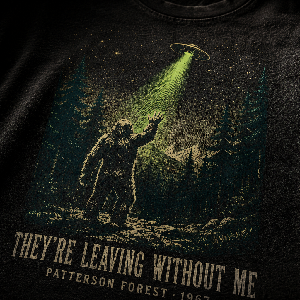 They're Leaving Without Me — Patterson Forest Cryptid Washed T-Shirt