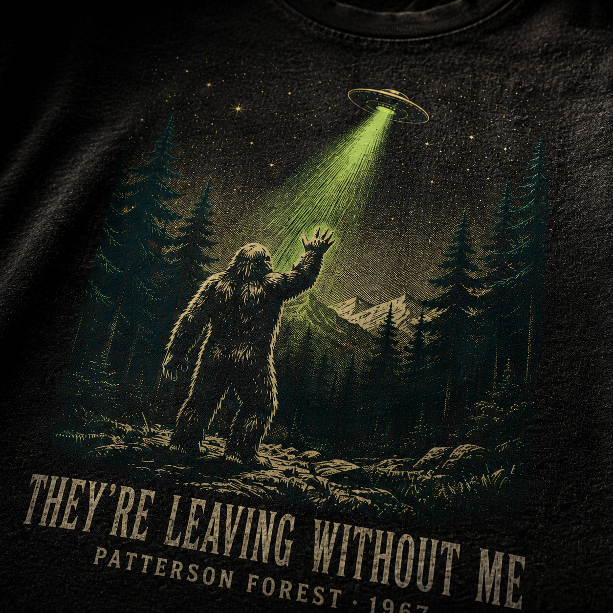 They're Leaving Without Me — Patterson Forest Cryptid Washed T-Shirt
