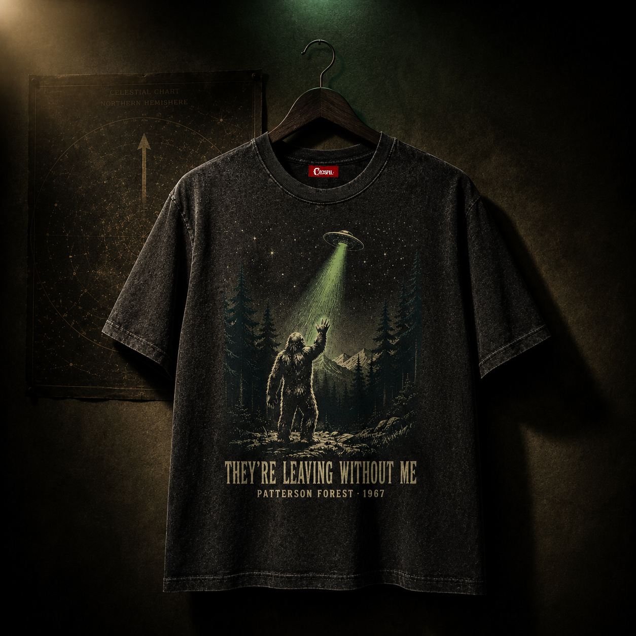 They're Leaving Without Me — Patterson Forest Cryptid Washed T-Shirt