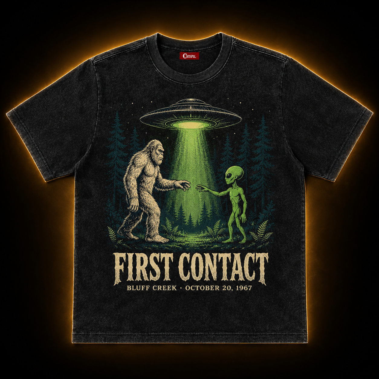 First Contact — Bluff Creek '67 Cryptid Washed T-Shirt