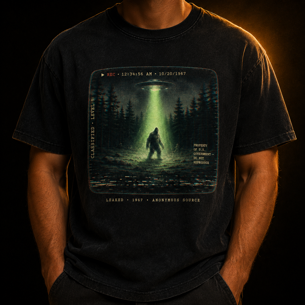 Leaked Footage 1967 — Classified VHS Cryptid Washed T-Shirt