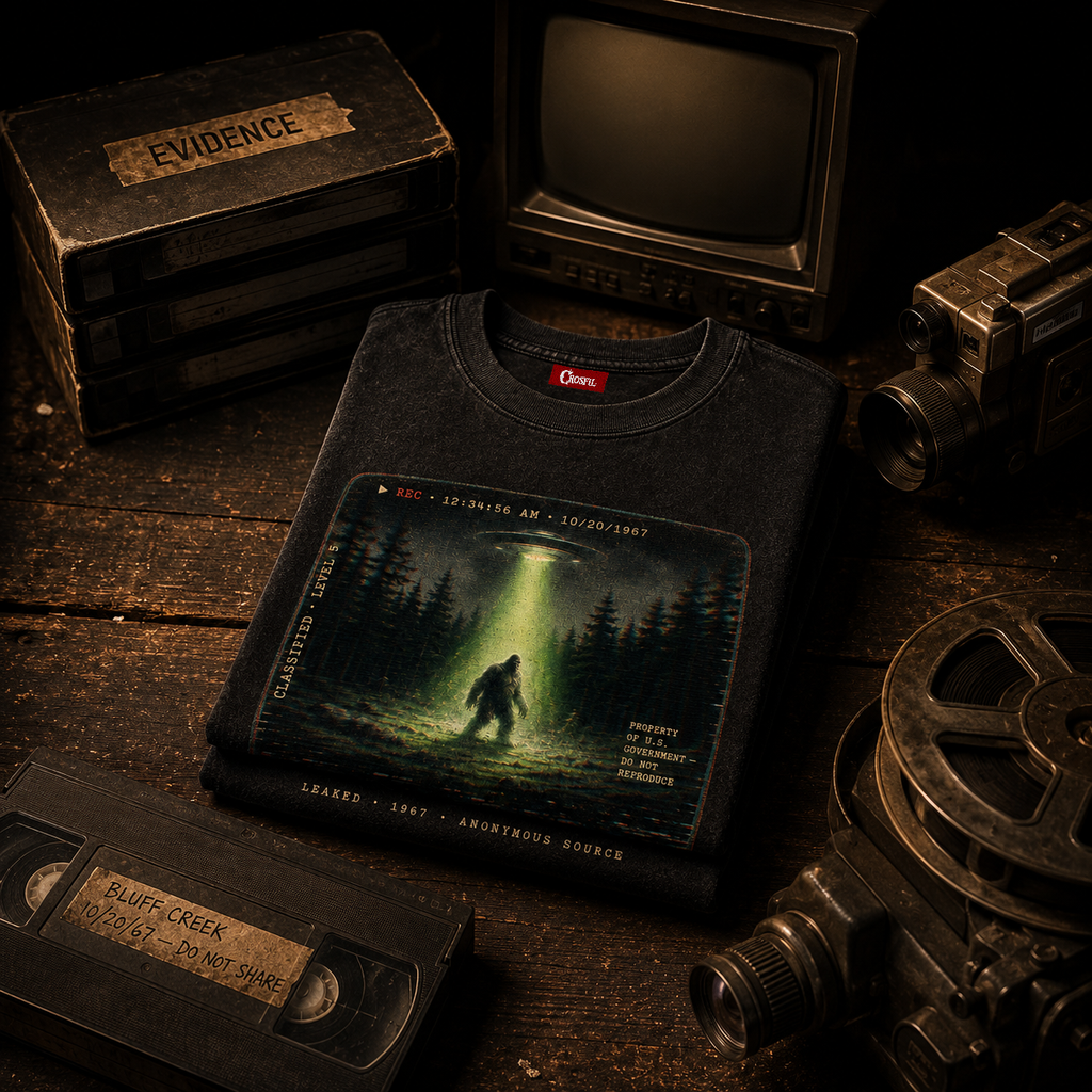 Leaked Footage 1967 — Classified VHS Cryptid Washed T-Shirt