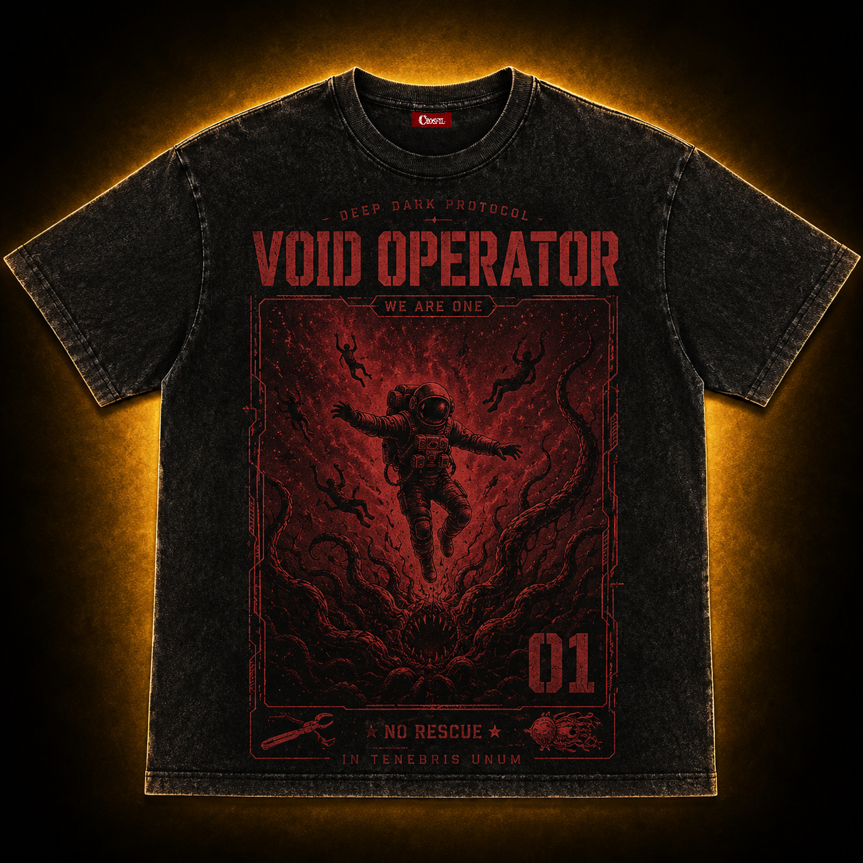 Void Operator 01 — Deep Dark Protocol Washed T-Shirt