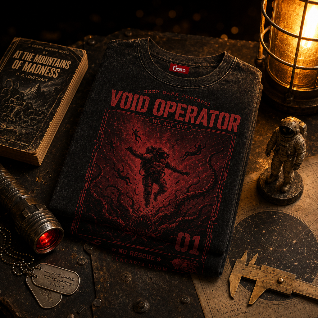 Void Operator 01 — Deep Dark Protocol Washed T-Shirt