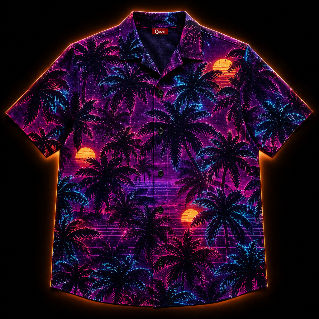 Neon Coast XIII — Synthwave Paradise Hawaiian Shirt
