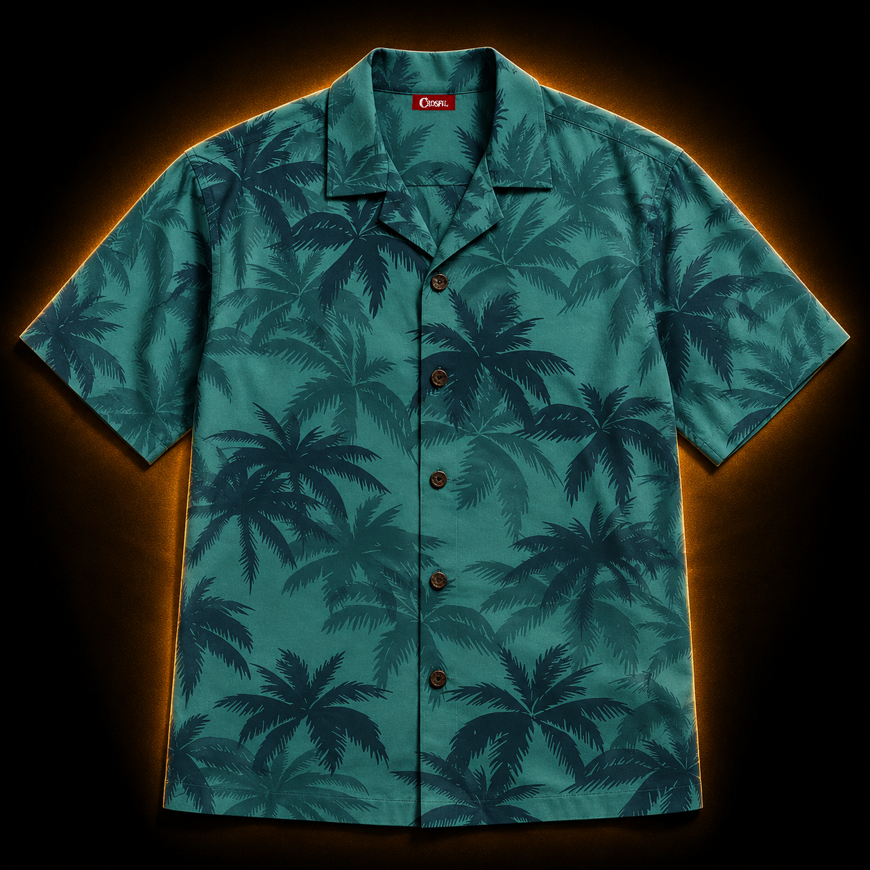 Teal Paradise XIII — Classic Palm Hawaiian Shirt