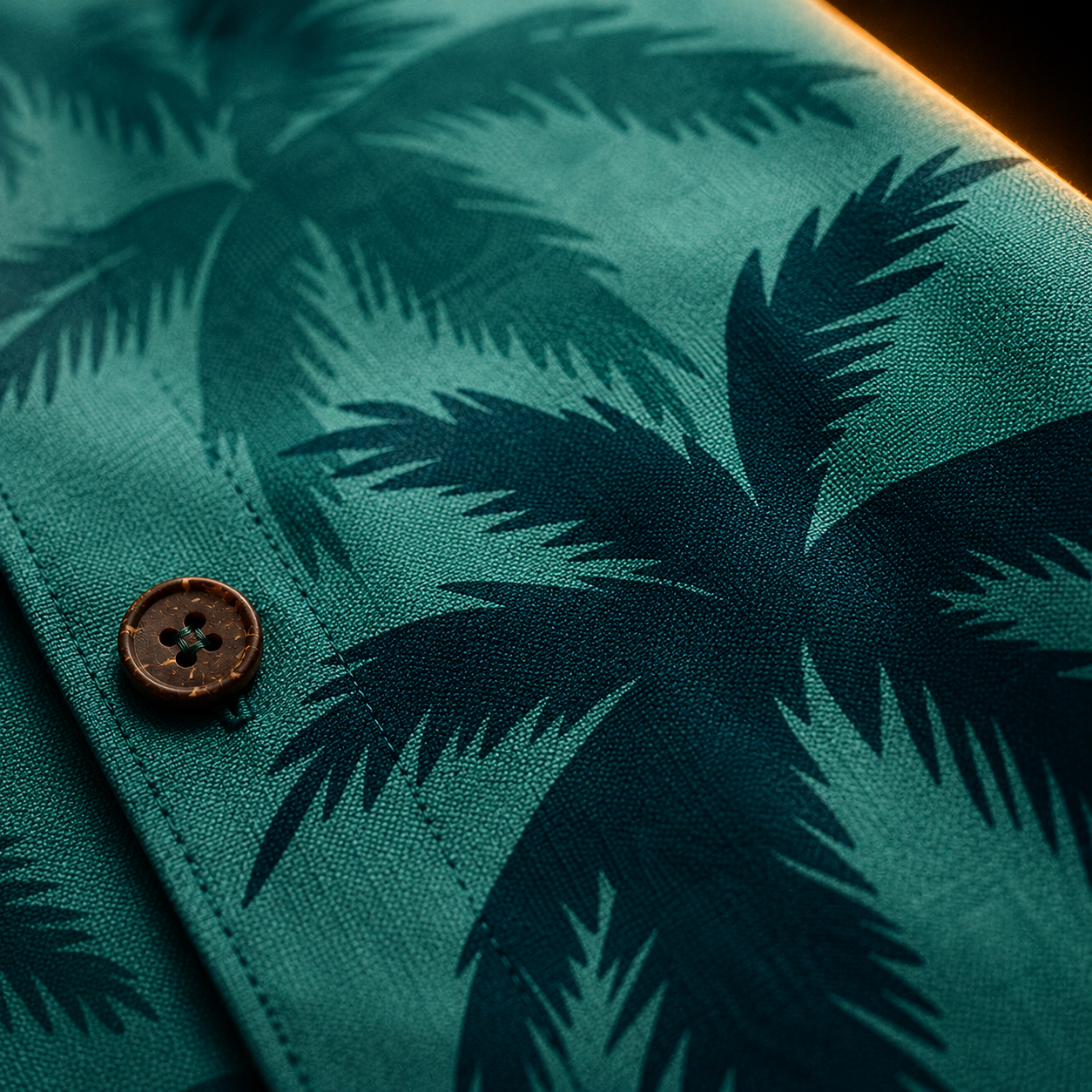 Teal Paradise XIII — Classic Palm Hawaiian Shirt