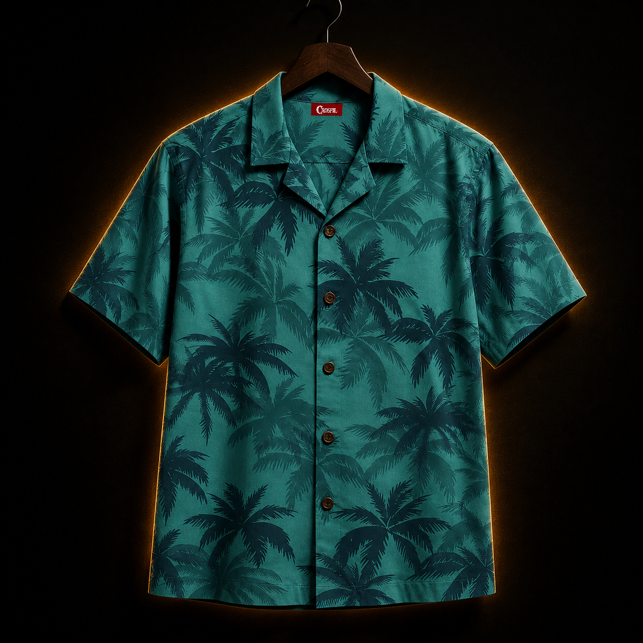 Teal Paradise XIII — Classic Palm Hawaiian Shirt