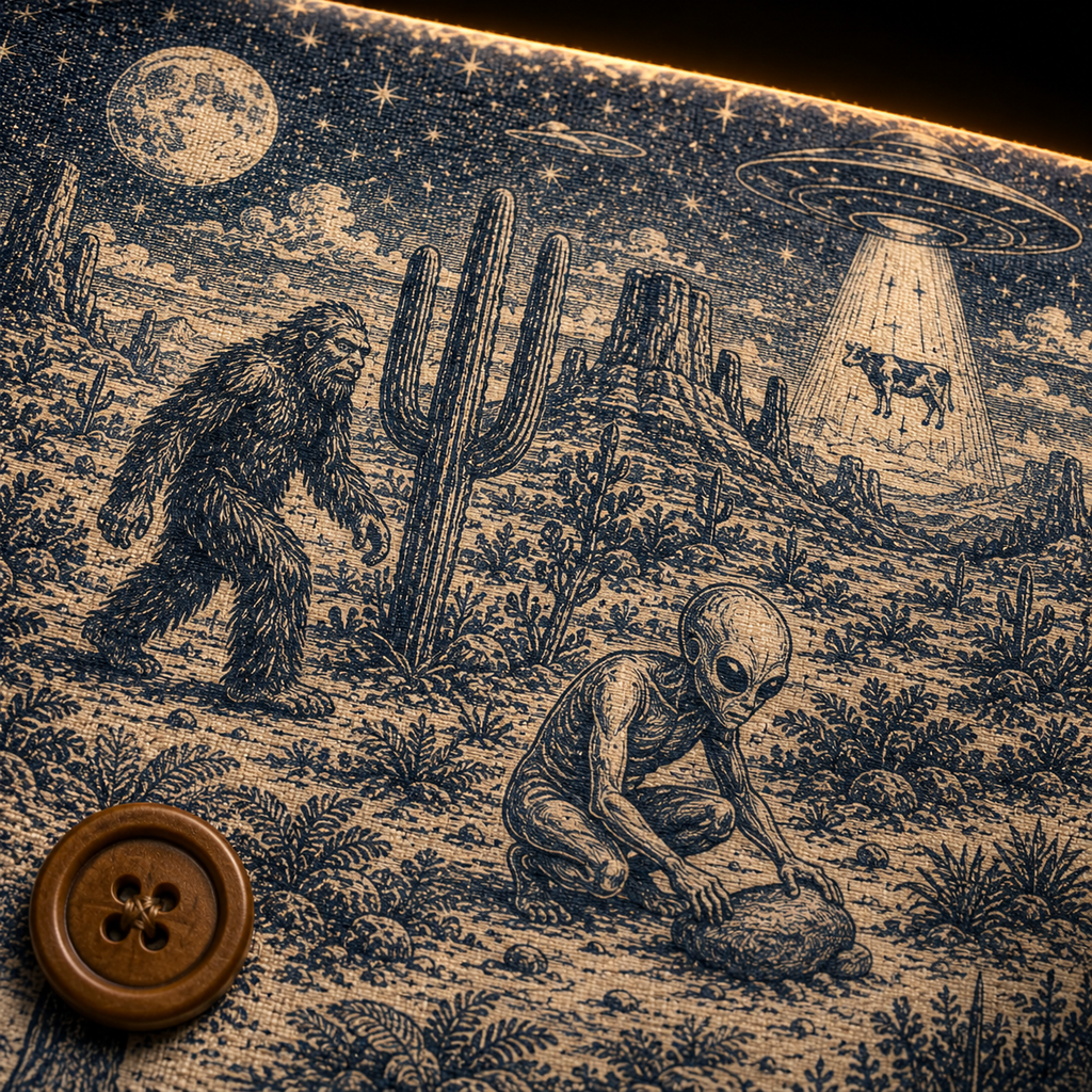Crosfil Desert 1947 Hawaiian Shirt — Roswell UFO & Bigfoot Print