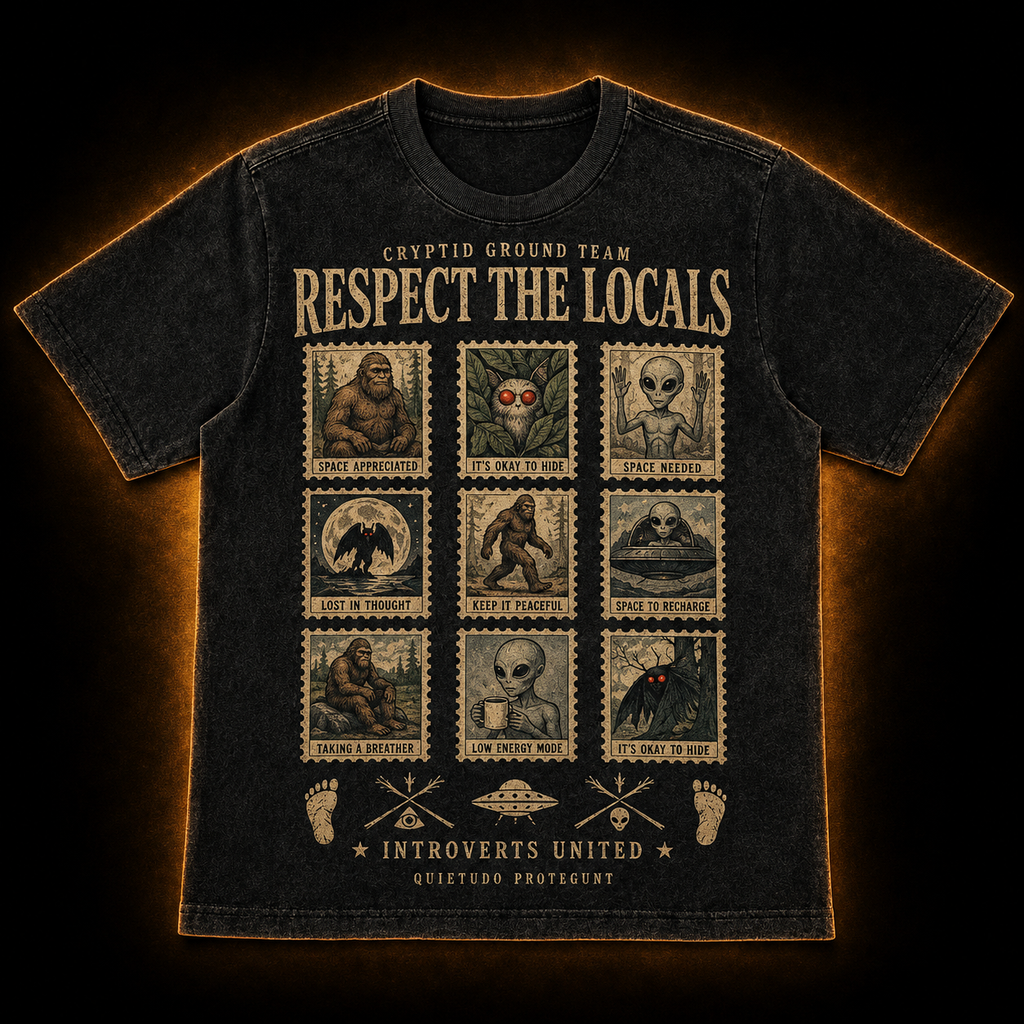 Respect The Locals — Cryptid Introverts United Washed T-Shirt