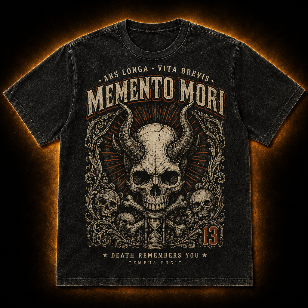 Memento Mori — Ars Longa Vita Brevis Washed T-Shirt
