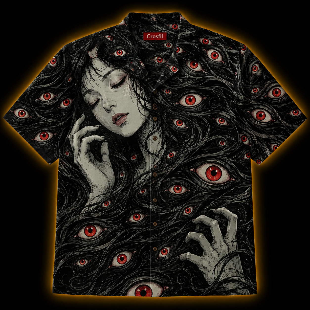The Witness — Japanese Horror Hawaiian Shirt