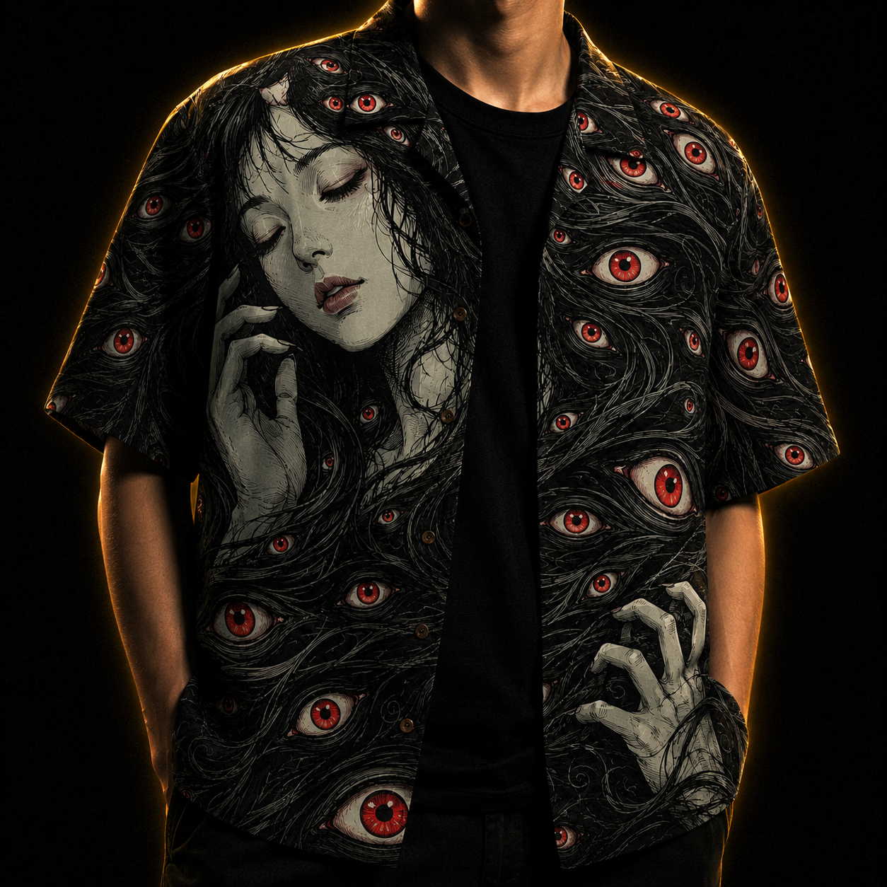 The Witness — Japanese Horror Hawaiian Shirt