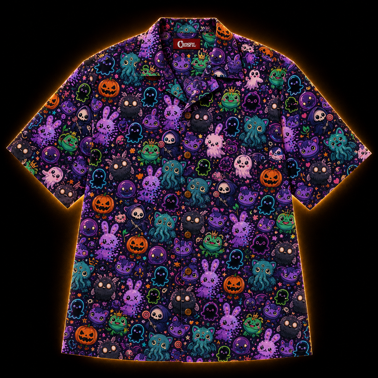Too Cute To Trust Aloha Shirt — Creepy Cute Halloween