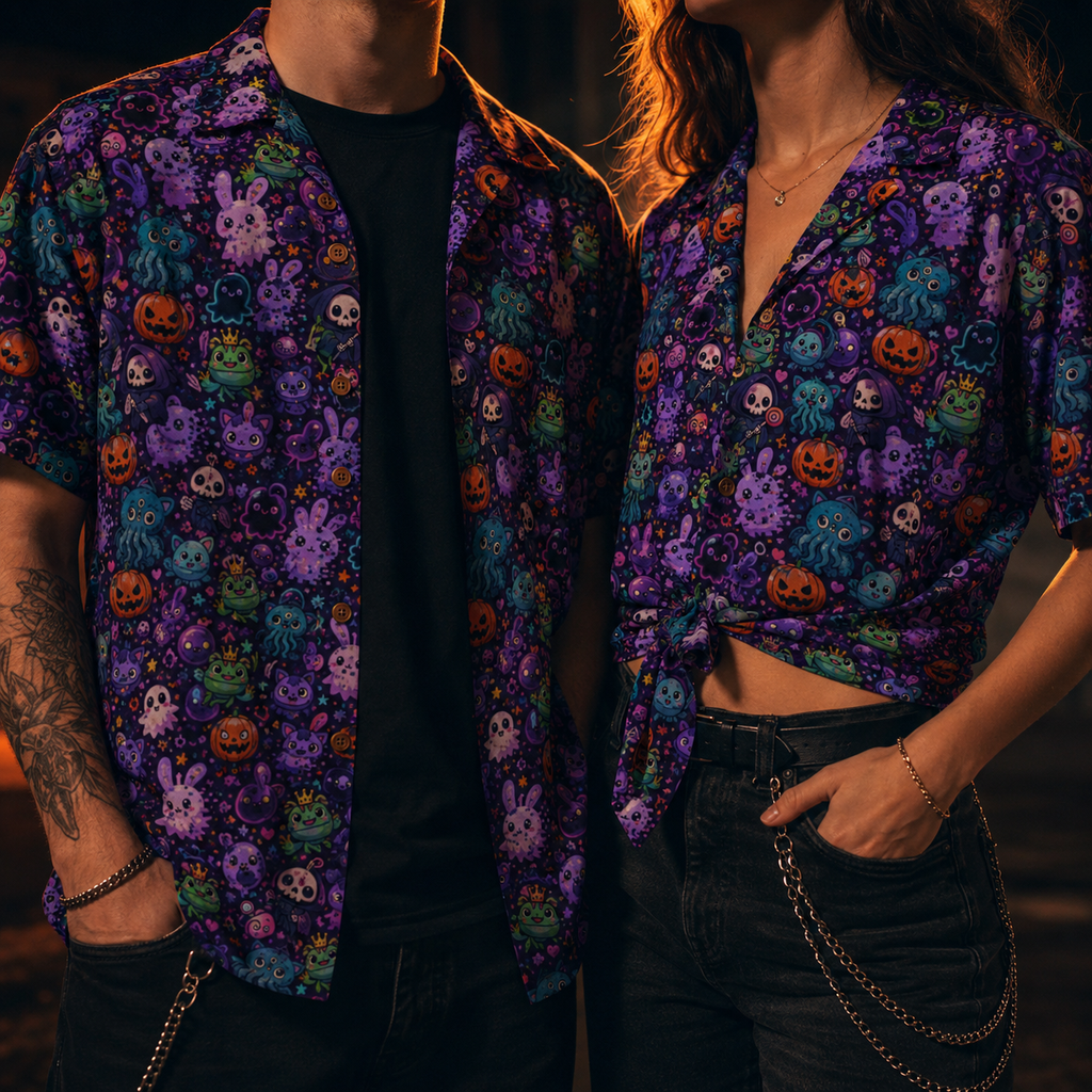 Too Cute To Trust Aloha Shirt — Creepy Cute Halloween