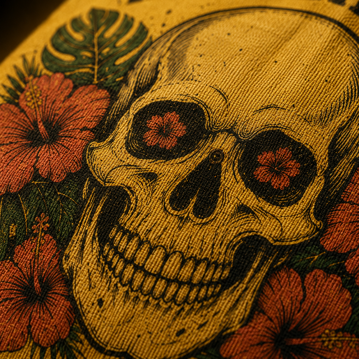 Have A Nice Death — Skull & Hibiscus Hawaiian Shirt | Dark Humor Collection