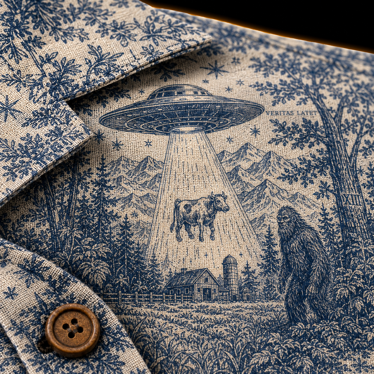 Veritas Latet — Paranormal Toile Hawaiian Shirt