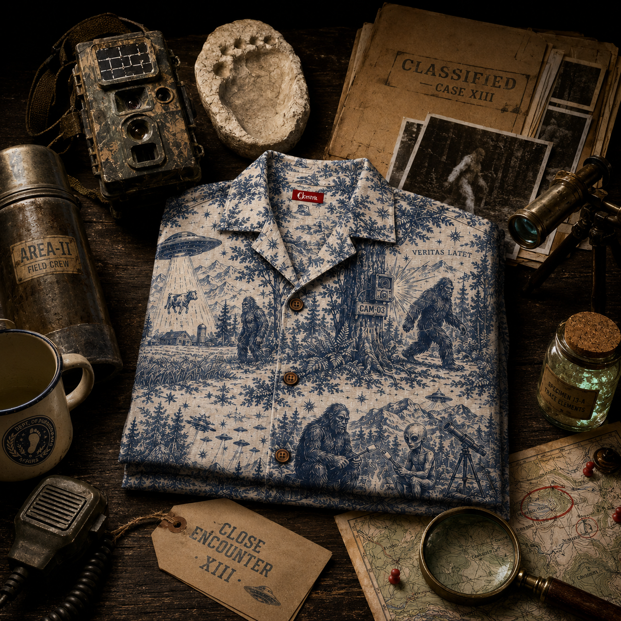 Veritas Latet — Paranormal Toile Hawaiian Shirt