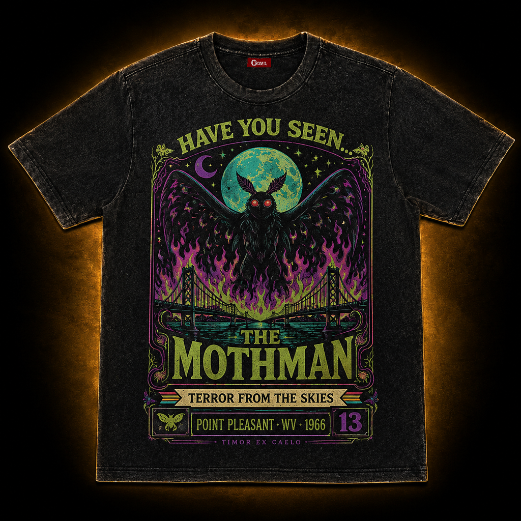 Mothman — Have You Seen Terror From The Skies Washed T-Shirt