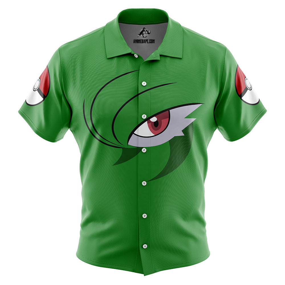 Pokemon Gardevoir Face Button Up Hawaiian Shirt