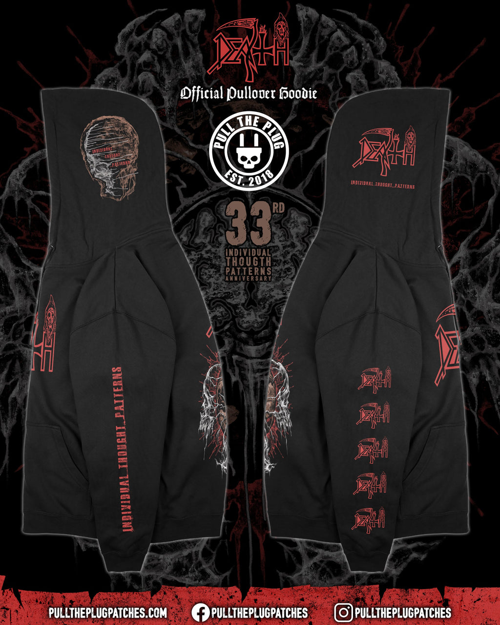 Death - Individual Thought Patterns x Exclusive Noah Cutter Meihoff Art - Deluxe Pullover Hoodie
