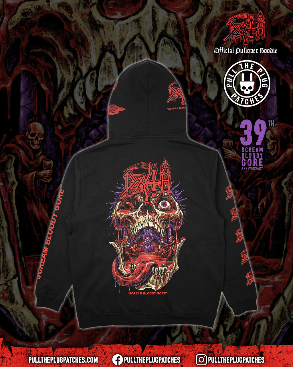 Death - Scream Bloody Gore x Exclusive Noah Cutter Meihoff Art - Deluxe Pullover Hoodie