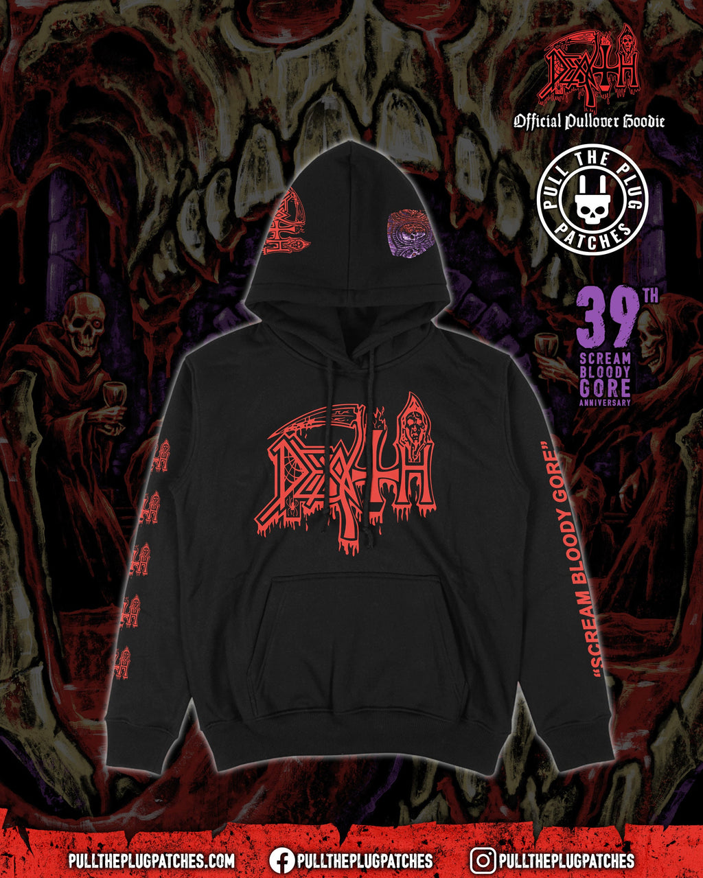 Death - Scream Bloody Gore x Exclusive Noah Cutter Meihoff Art - Deluxe Pullover Hoodie