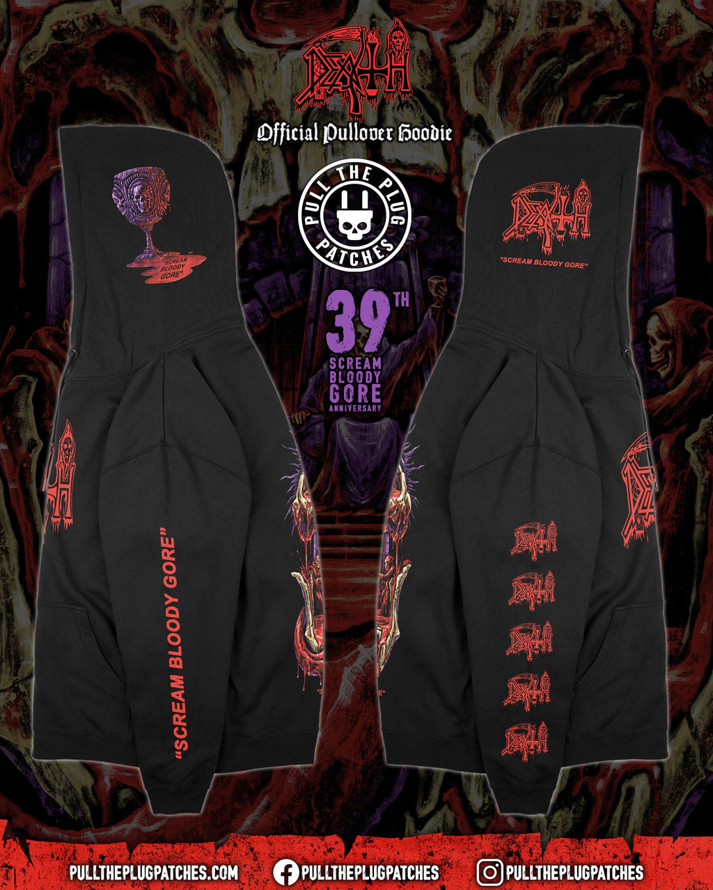 Death - Scream Bloody Gore x Exclusive Noah Cutter Meihoff Art - Deluxe Pullover Hoodie