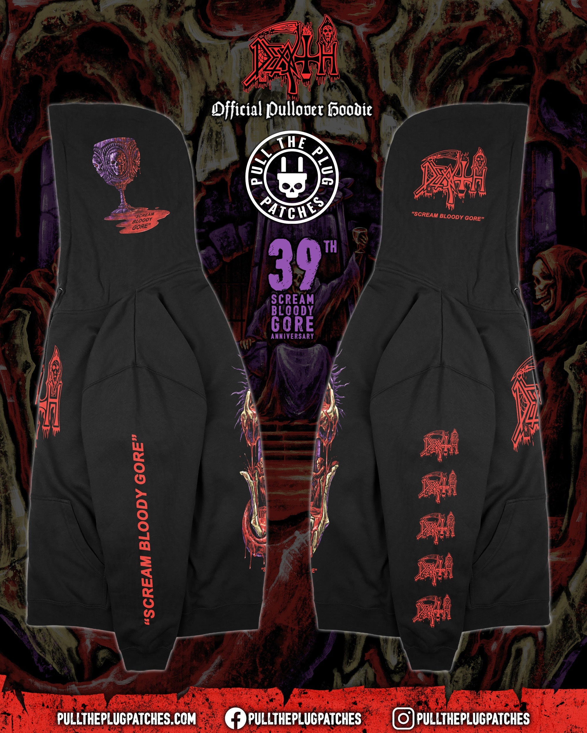 Death - Scream Bloody Gore x Exclusive Noah Cutter Meihoff Art - Deluxe Pullover Hoodie